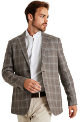 Slim fit rustic melange plaids blazer